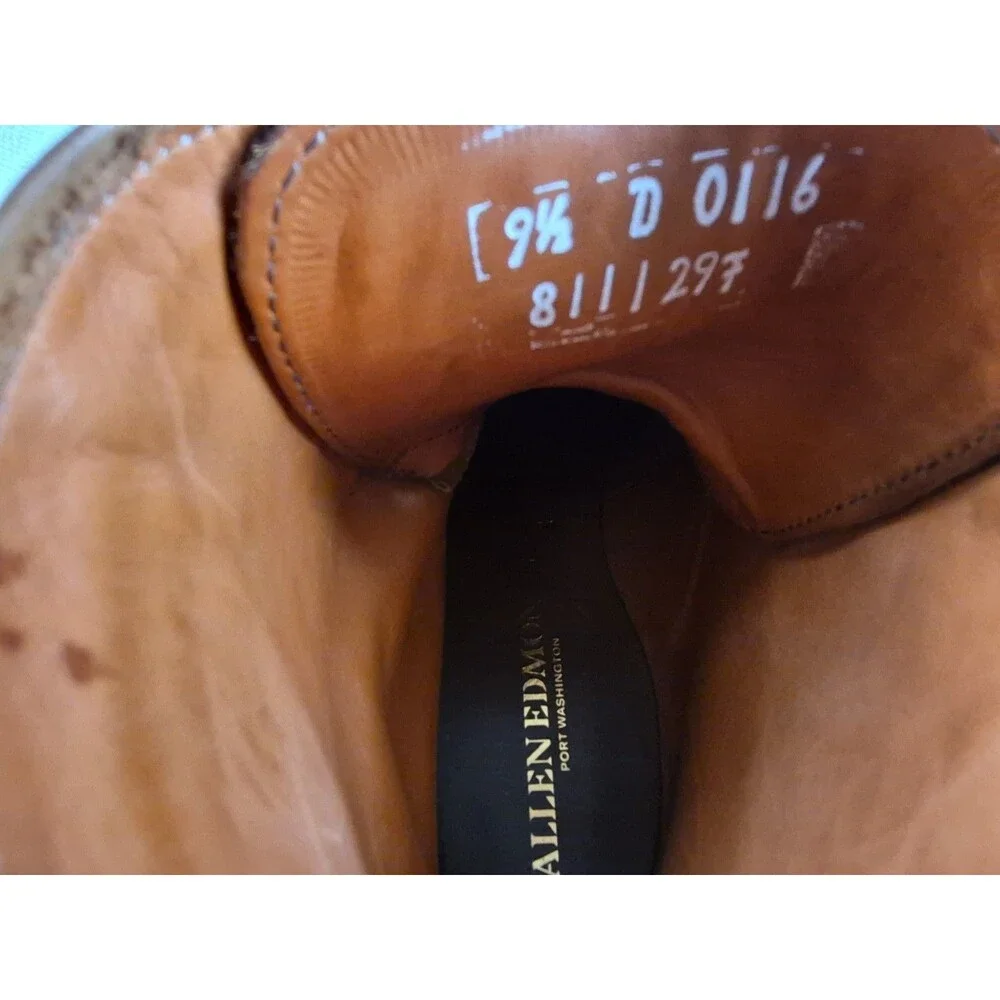 Allen Edmonds Dalton Boots Men Sz 9.5D Brown Wingtip Handmade in USA Shoe Tree